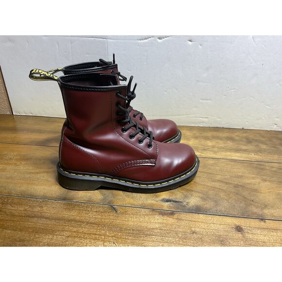 Dr. Martens Newton 1460 Air Wair Boot Cherry Leather US 6M 7W - Picture 3 of 10